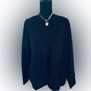 T Tahari Brand new Plus Size Elegant Black Crew Neck Sweater